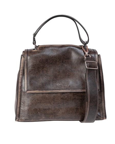 Shop ORCIANI  Borsa: Orciani borsa Sveva media, in pelle, con tracolla.
Tasche: tre interne, di cui una con zip.
Chiusura: patta con bottone magnetico.
Manico allungabile.
Tracolla rimovibile e regolabile.
Tracolla di servizio regolabile.
Finitura palladio.
Dimensioni: Larghezza: 32 cm, Altezza: 24 cm, Profondità: 15 cm.
Composizione: 100% pelle.
Made in Italy.. BT2006 DLV-FANGO